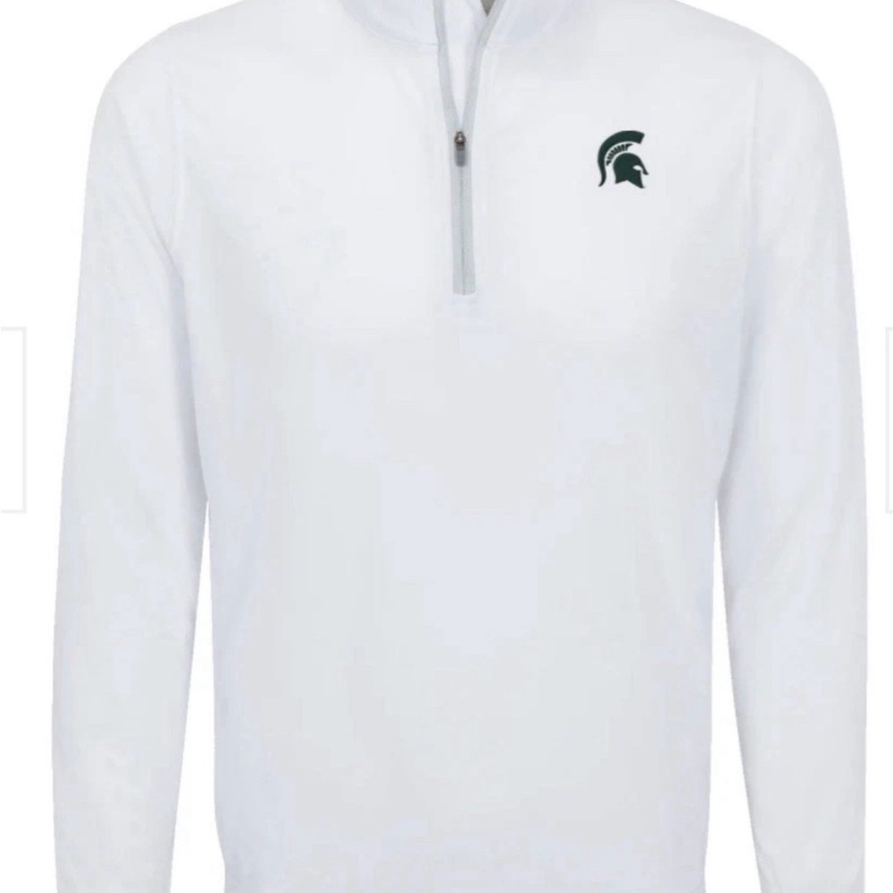 Collars & Co Michigan State DriRelease Performance 1/4 Zip White $125 NWOT SZ M